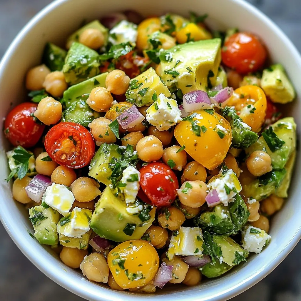 Chickpea Feta Avocado Salad Fresh and Flavorful Dish
