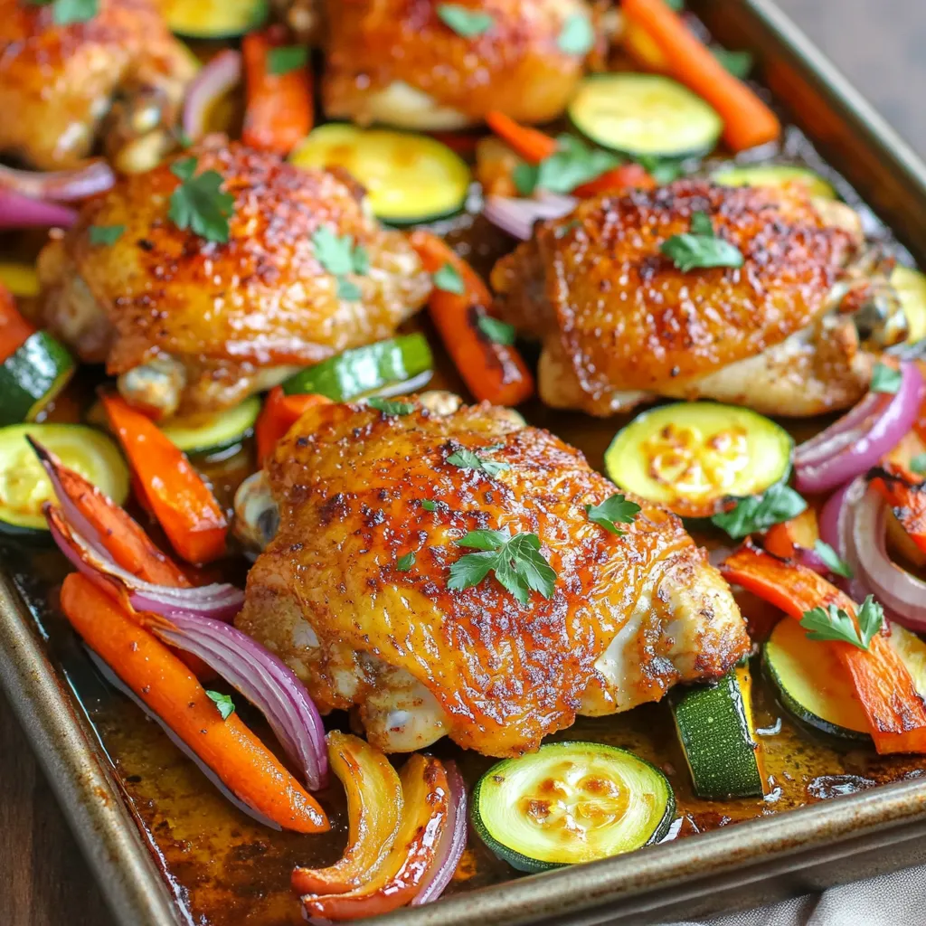 Sheet-Pan Harissa Roasted Chicken and Veggies Delight