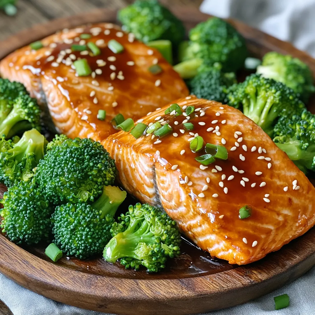 Air Fryer Teriyaki Salmon with Broccoli Delight