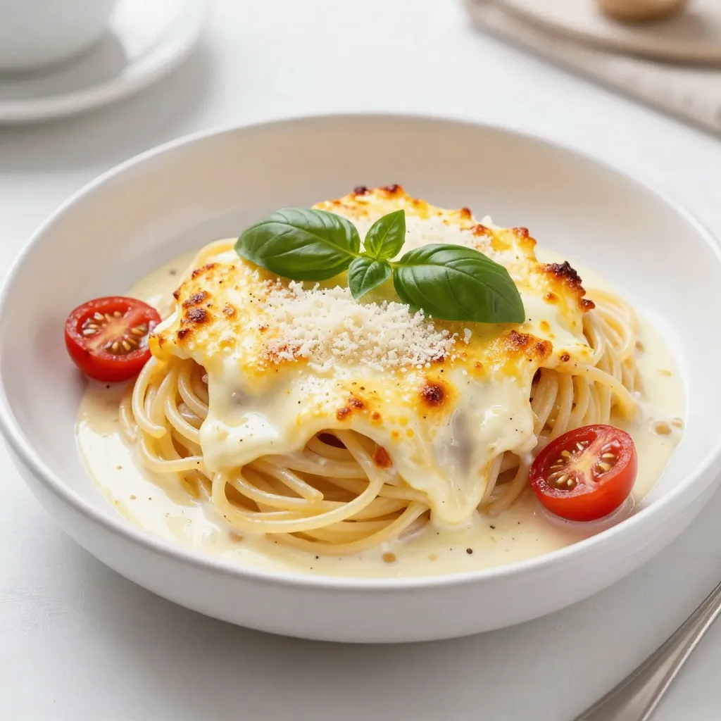 Creamy Baked Spaghetti with Mozzarella Delight