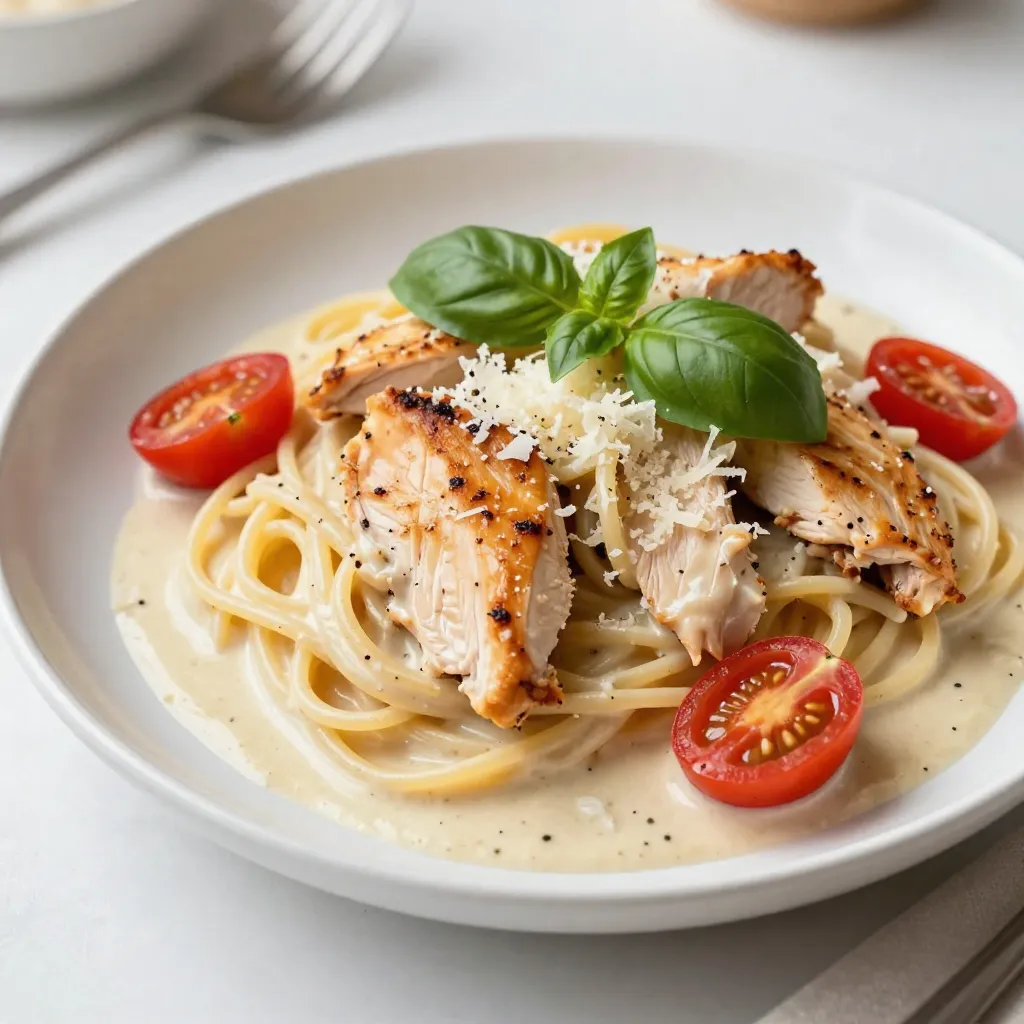 Easy Chicken Spaghetti Quick and Creamy Dinner Dish