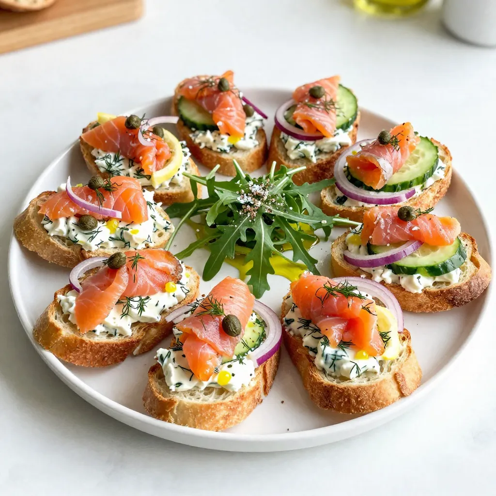 Smoked Salmon Bruschetta Wreath Tasty Party Appetizer