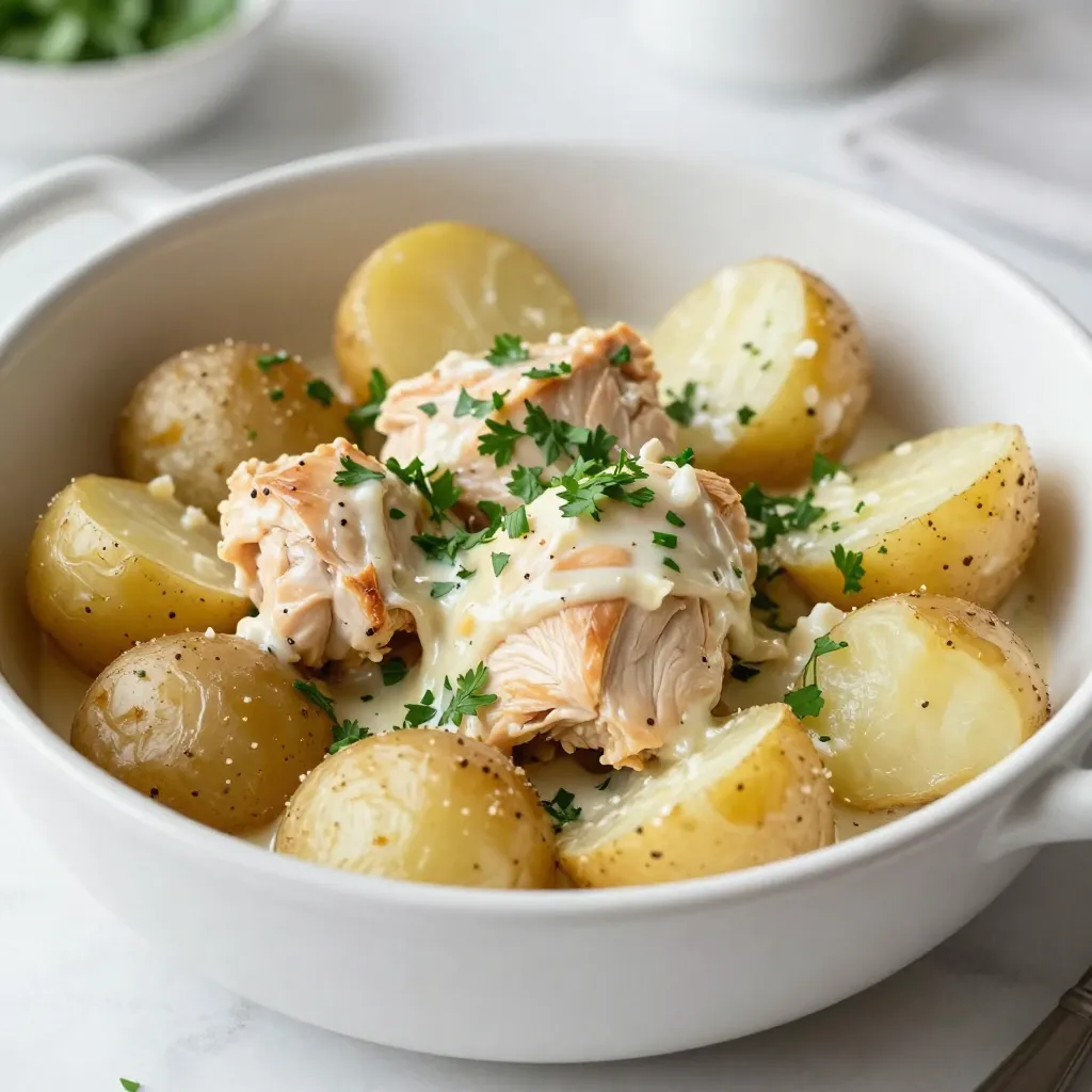 Crockpot Garlic Parmesan Chicken &#038; Potatoes Delight