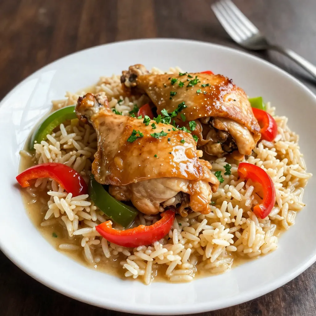 Smothered Chicken &#038; Rice Hearty and Flavorful Dish
