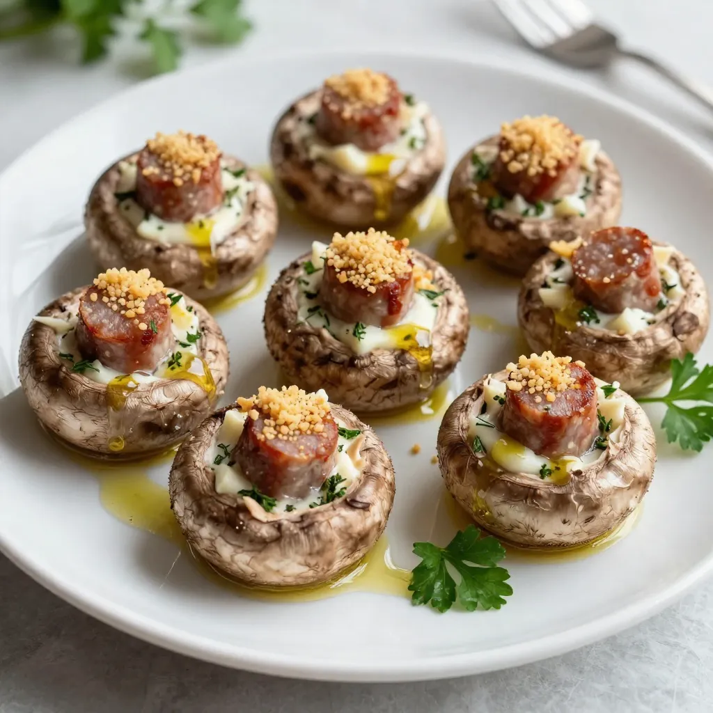 Christmas Sausage Stuffed Mushrooms Festive Delight