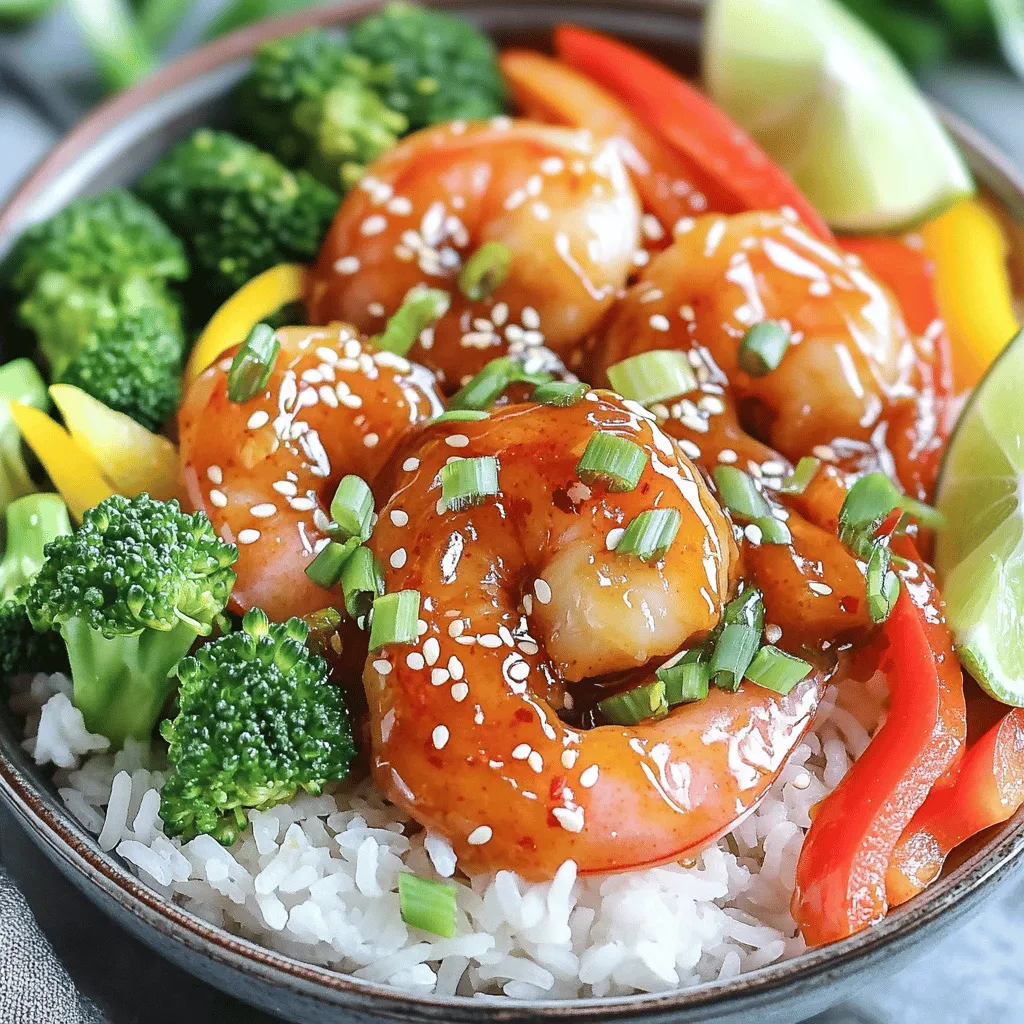 Minute Honey Sriracha Shrimp Bowls Flavorful Delight