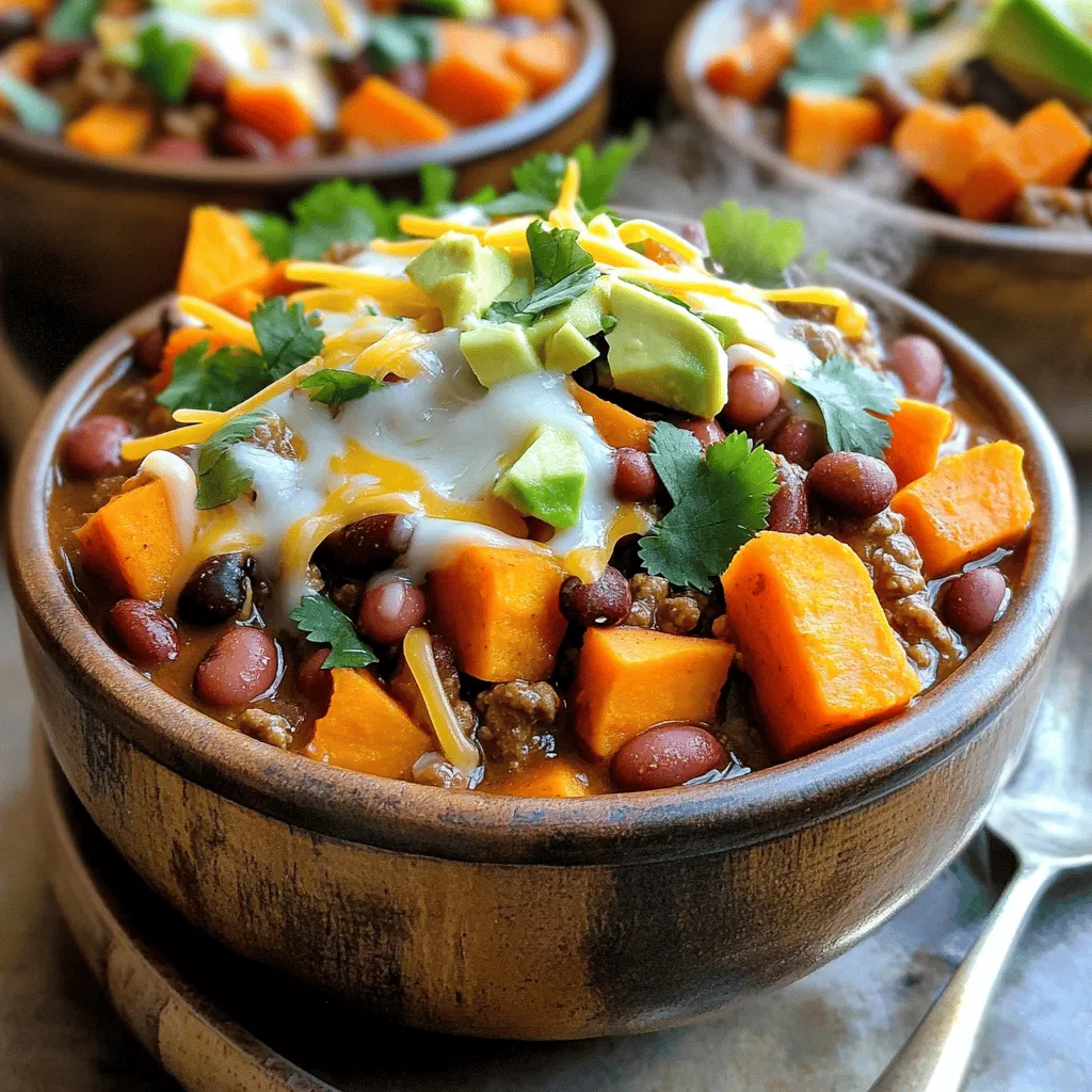 Savory Slow Cooker Beef Sweet Potato Chili Recipe