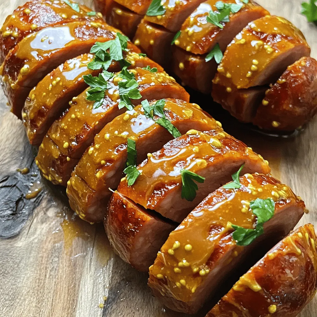 Mustard Hasselback Kielbasa Bites Flavorful Snack Option