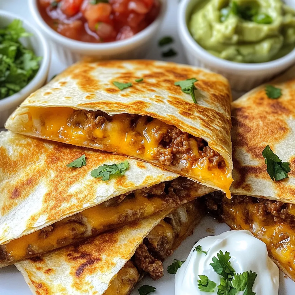 Cheesy Ground Beef Quesadillas Quick and Easy Recipe