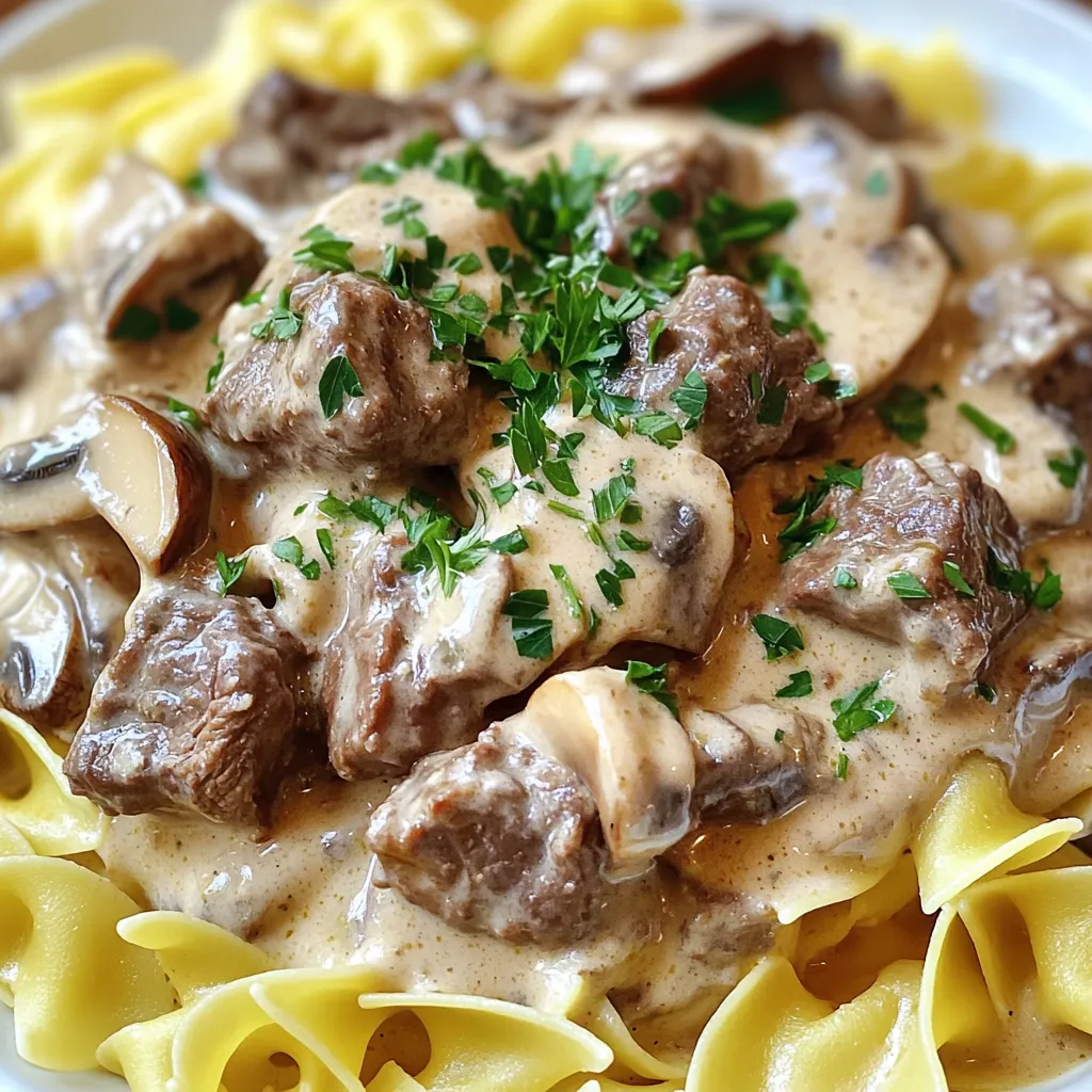 Slow Cooker Beef Stroganoff Tasty Family Meal