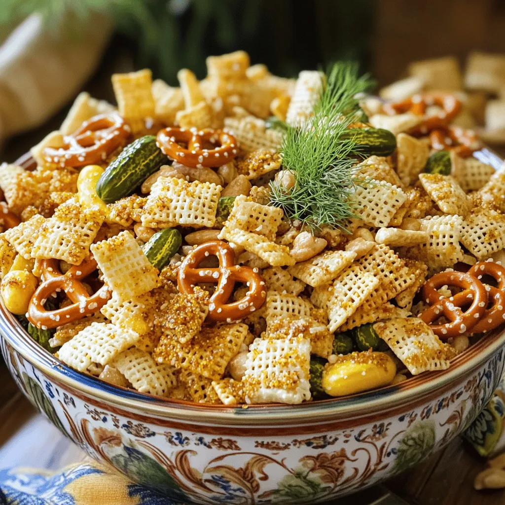 Tangy Dill Pickle Chex Mix Flavorful Snack Recipe