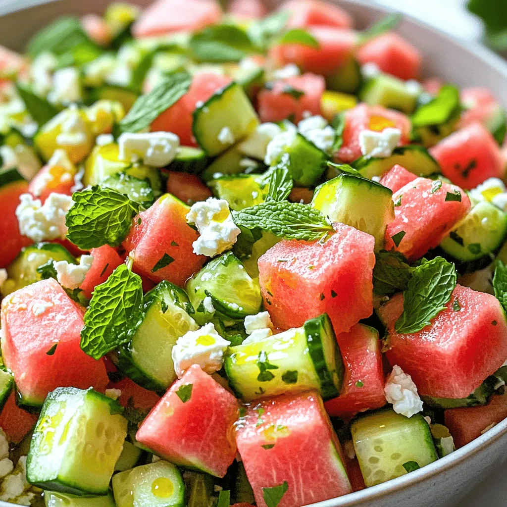 Watermelon Cucumber Feta Salad Fresh and Flavorful Delight
