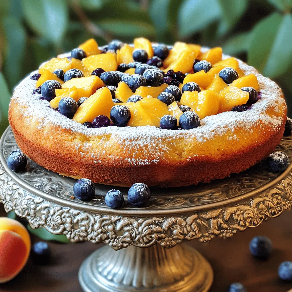 Peach Blueberry Greek Yogurt Cake Delight Recipe