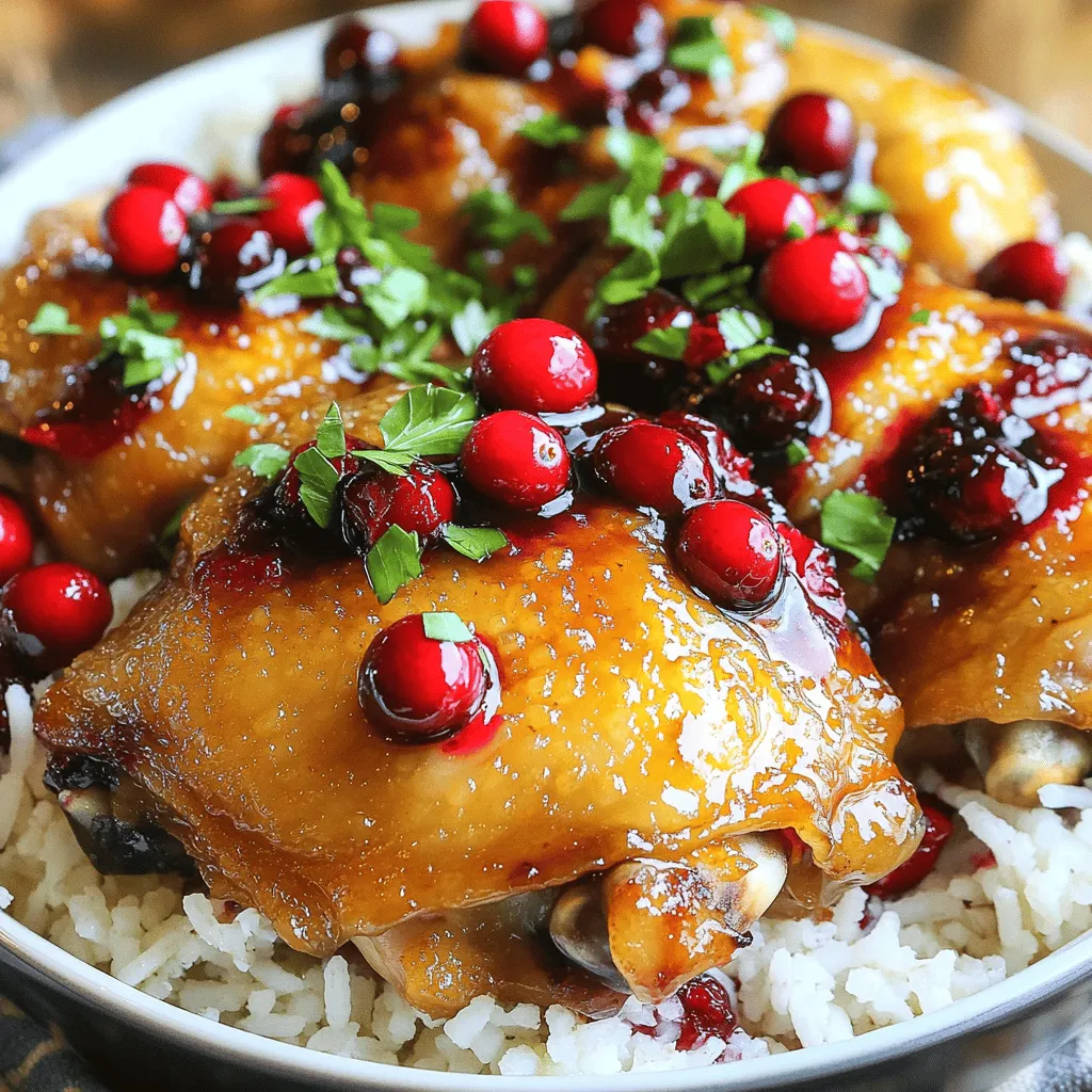 Savory Slow Cooker Cranberry Balsamic Chicken Thighs