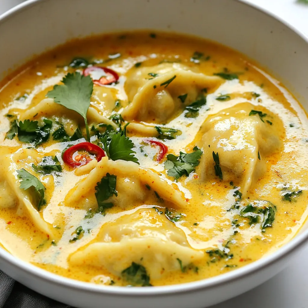 Thai Coconut Curry Dumpling Soup Flavorful Delight