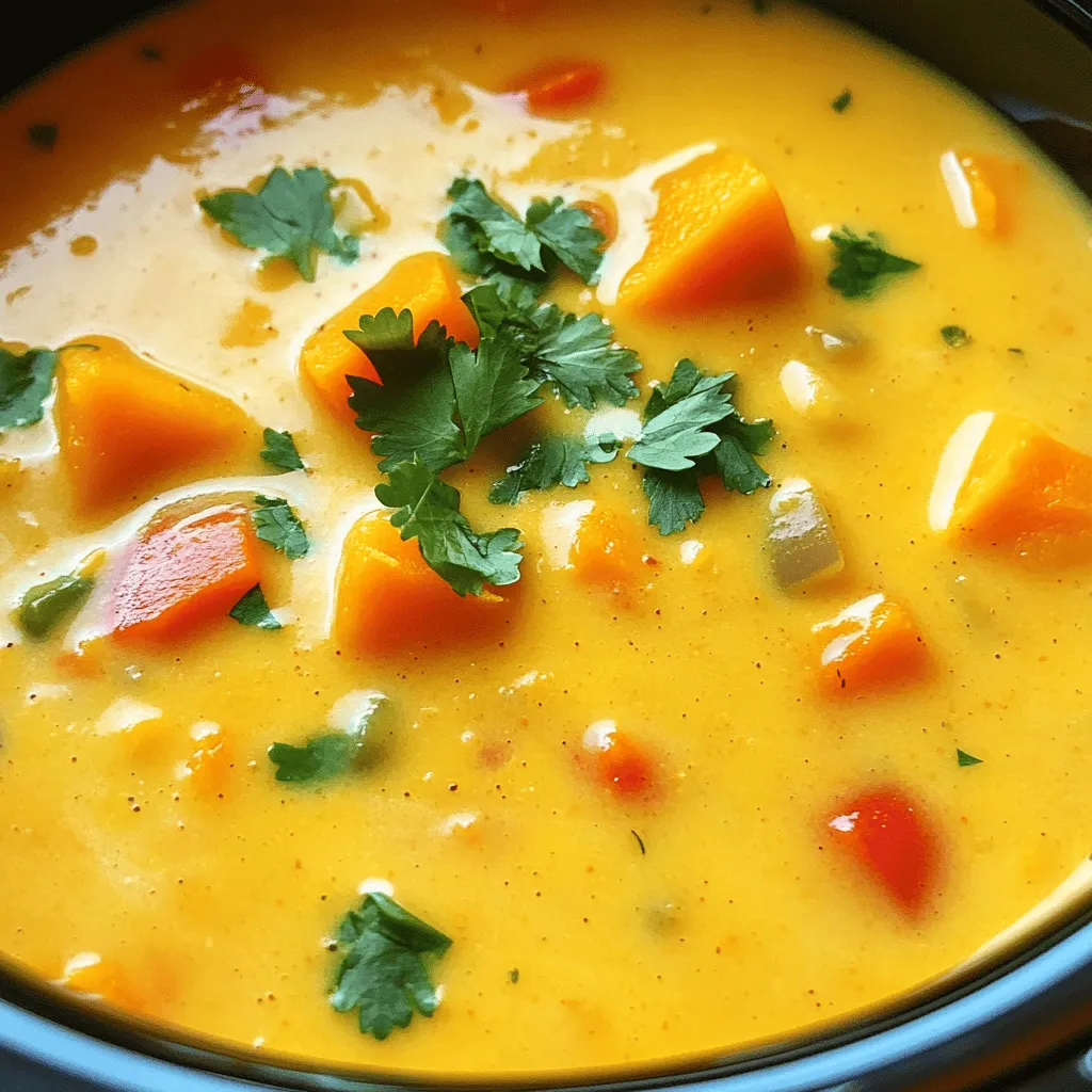 Crockpot Coconut Butternut Squash Soup Delight