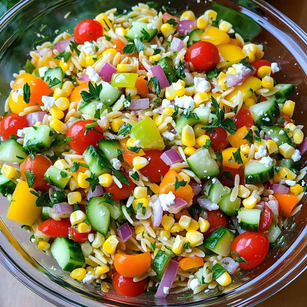 Rainbow Orzo Salad Colorful and Fresh Side Dish
