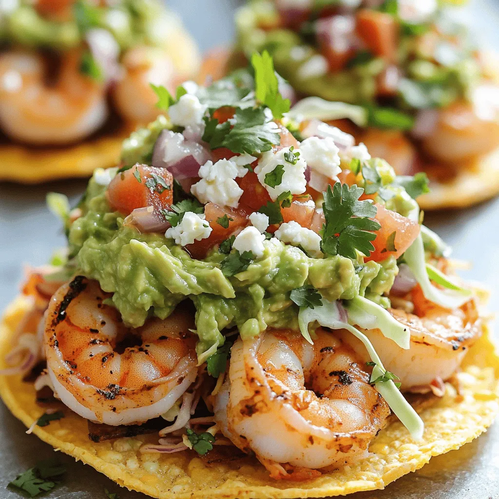 Summer Shrimp Tostadas with Guacamole Salsa Delight