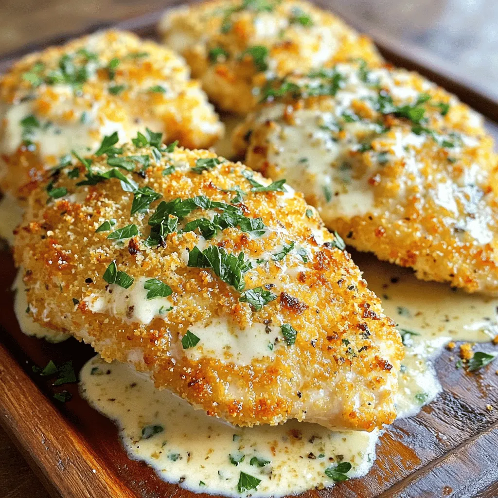 Crispy Parmesan Chicken with Garlic Cream Sauce Recipe