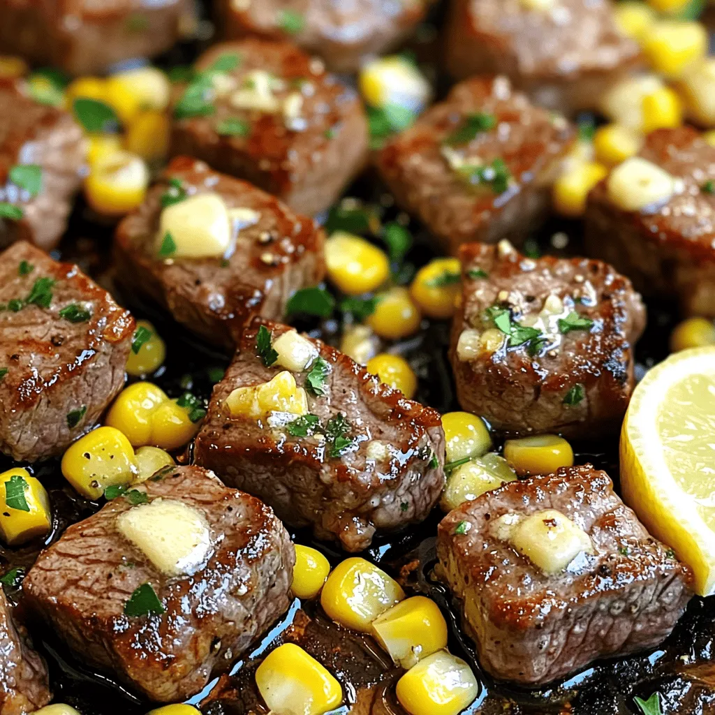 Minute Garlic Butter Steak Bites &#038; Corn Delight