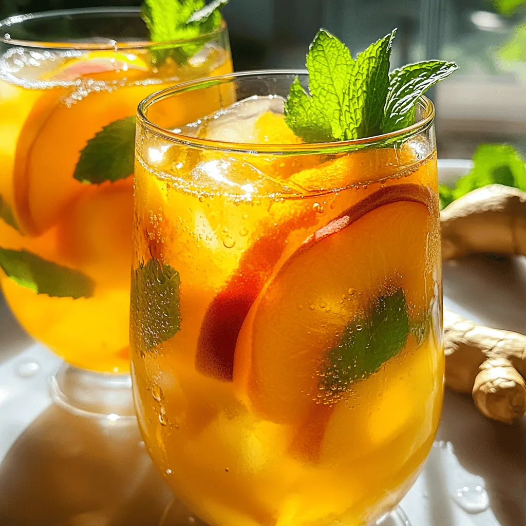 Peach Ginger Sunrise Tea Simple and Refreshing Drink