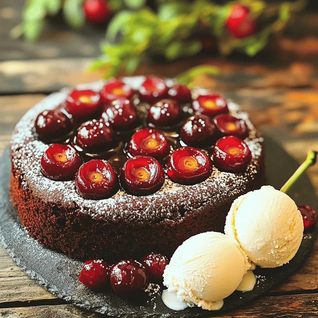 Chocolate Cherry Upside-Down Cake Delightful Recipe