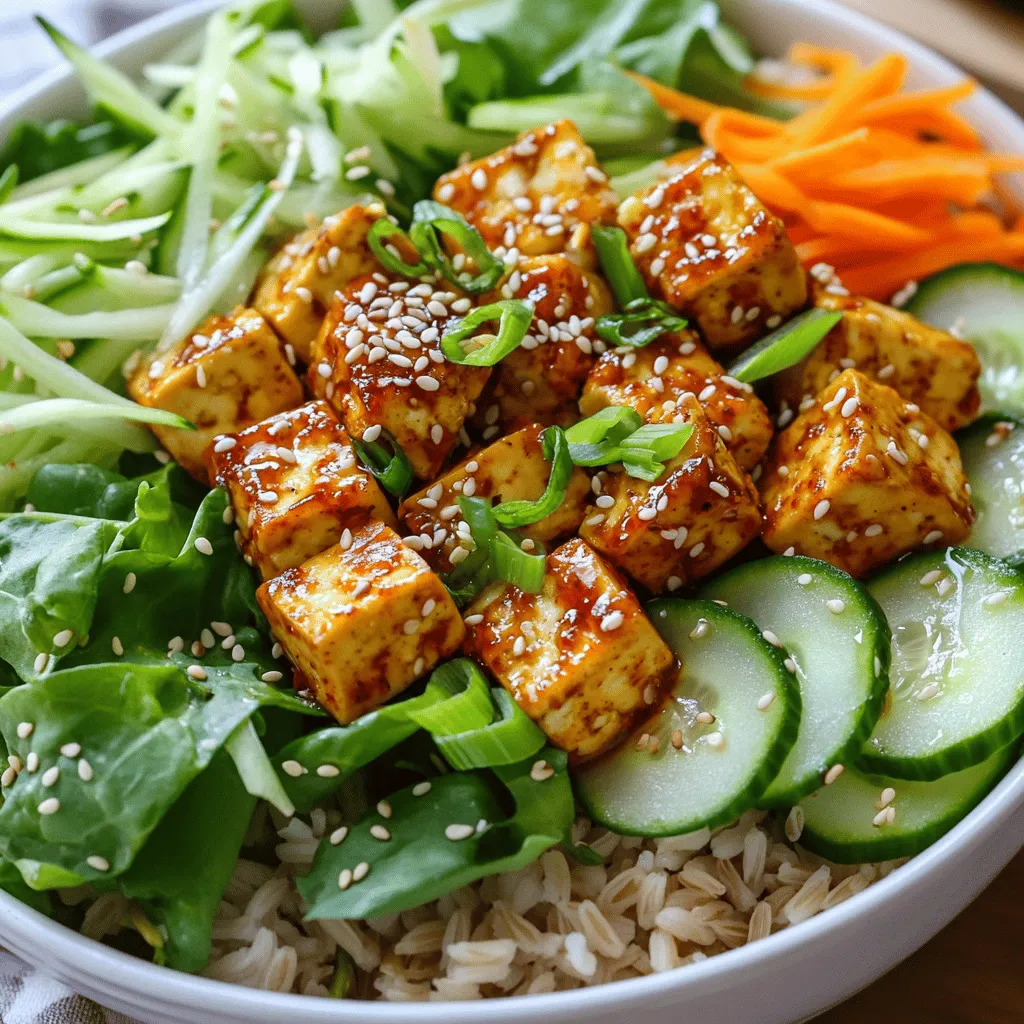 Chili Crisp Tofu Bowls with Quick Pickles Delight