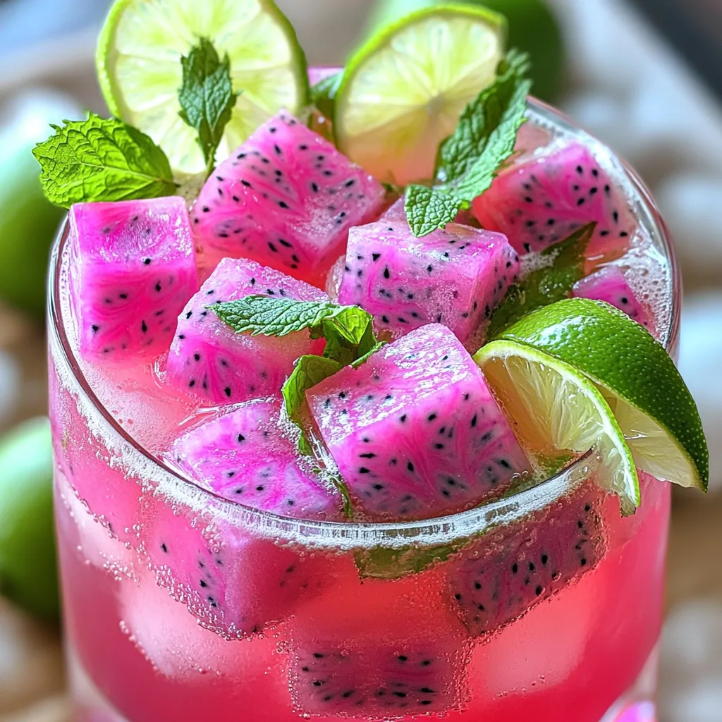 Dragon Fruit Lime Spritzer Refreshing Summer Drink