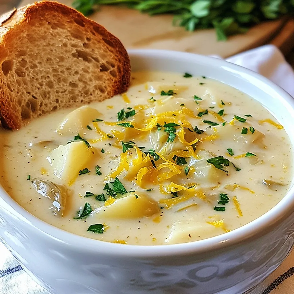 Creamy Lemon Tuscan Artichoke Soup Refreshing Delight