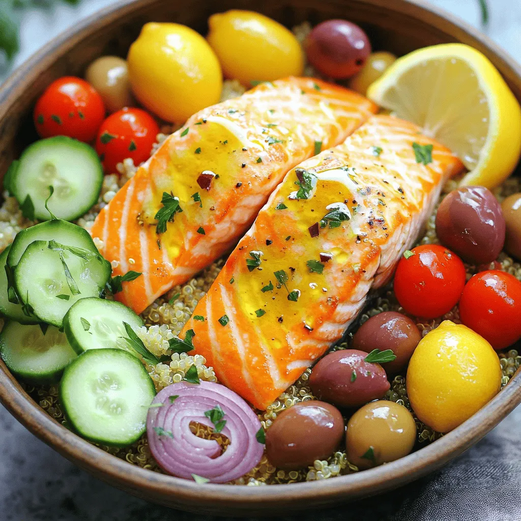 Healthy Mediterranean Salmon Bowl Satisfying and Fresh