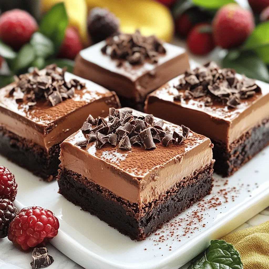 Chocolate Mousse Brownie Bars Rich and Decadent Treat