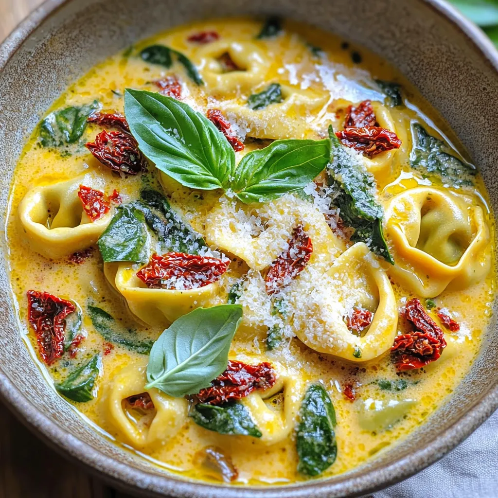 One-Pot Creamy Sun-Dried Tomato Tortellini Delight