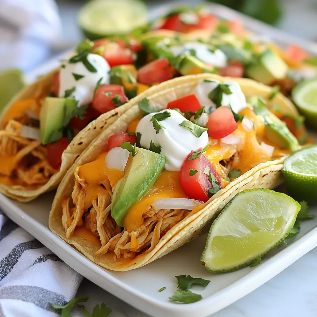 Savory Slow Cooker Queso Chicken Tacos Delight
