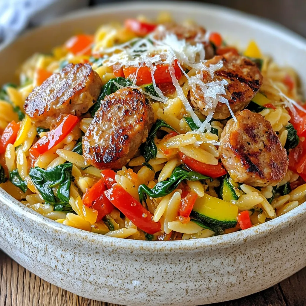 One-Pan Chicken Sausage Orzo Simple and Tasty Meal