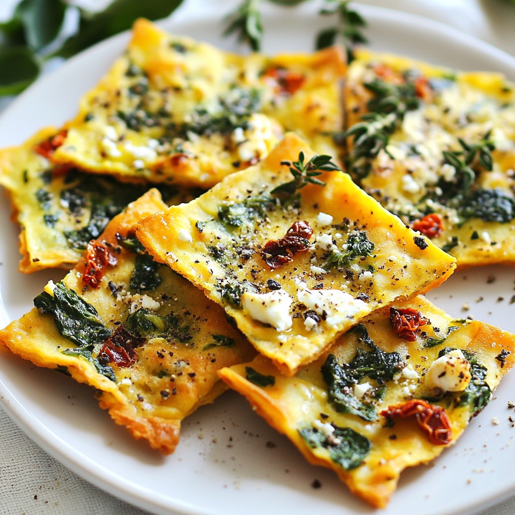 Mediterranean Spinach Feta Crisps Simple Snack Delight