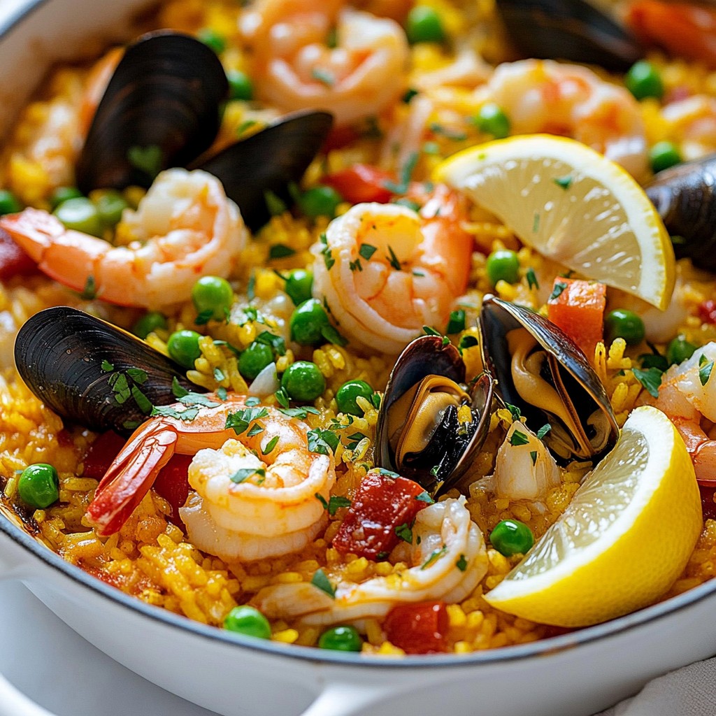 Spanish Seafood Paella Delightful and Flavorful Dish