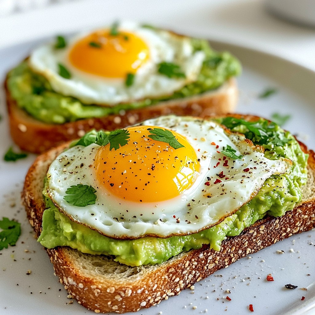Quick Breakfast Avocado and Egg Toasted Sandwiches Delight