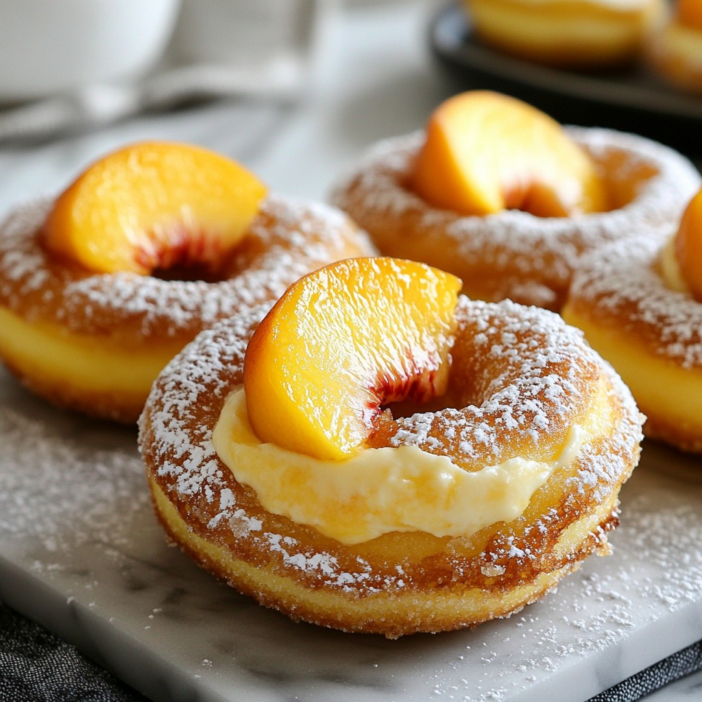 Classic Peach Cobbler Cheesecake Donuts Delight