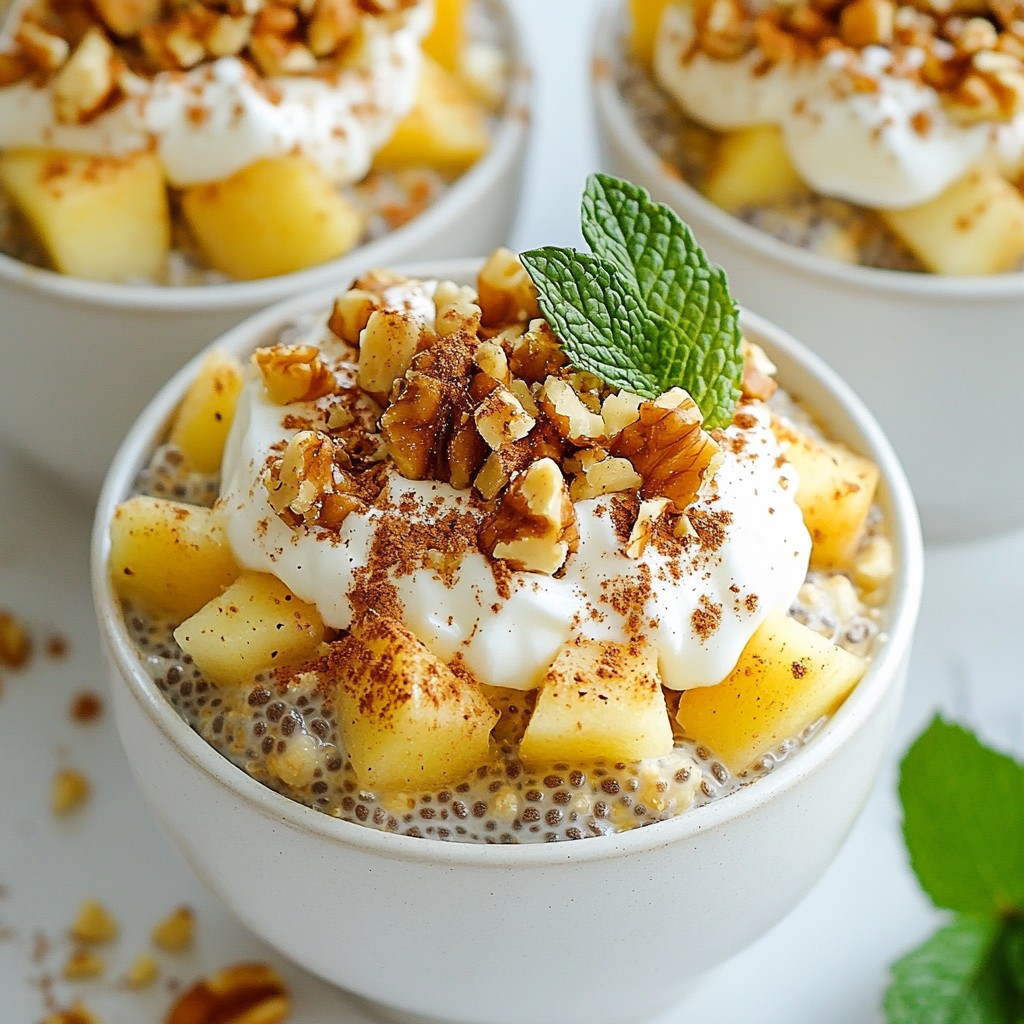 Overnight Breakfast Cinnamon Apple Chia Parfait Delight
