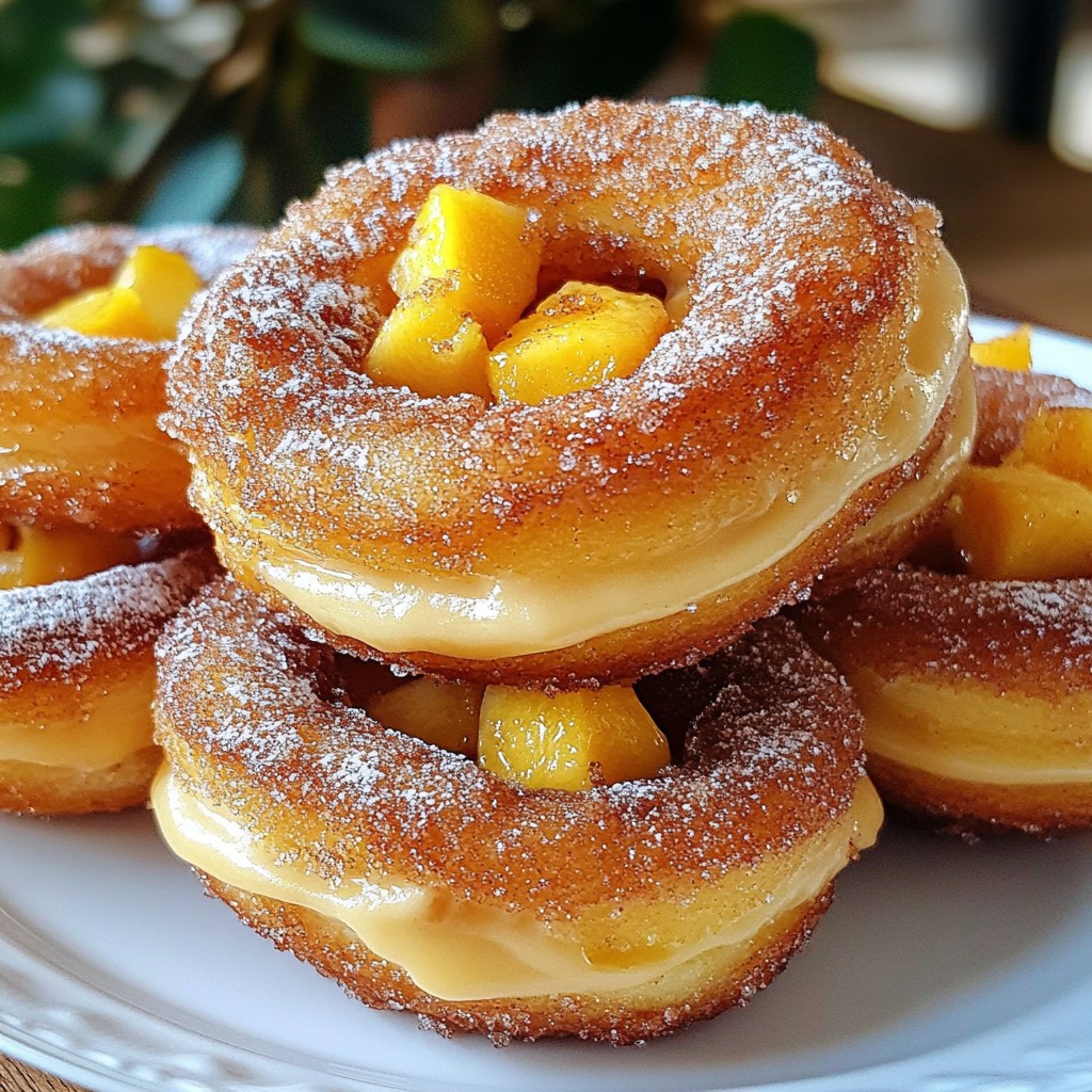 Peach Cobbler Cheesecake Donuts Delightful Recipe