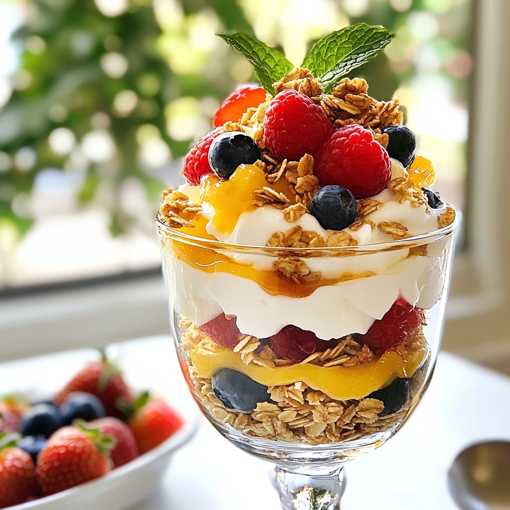 Fluffy Breakfast Yogurt and Berry Parfait Delight