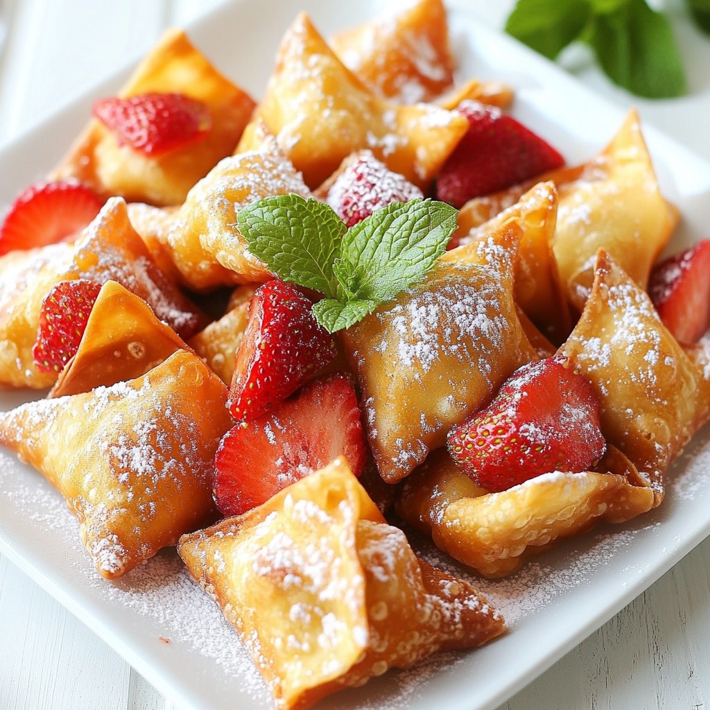 Crispy Strawberry Cheesecake Wontons Delightful Treat