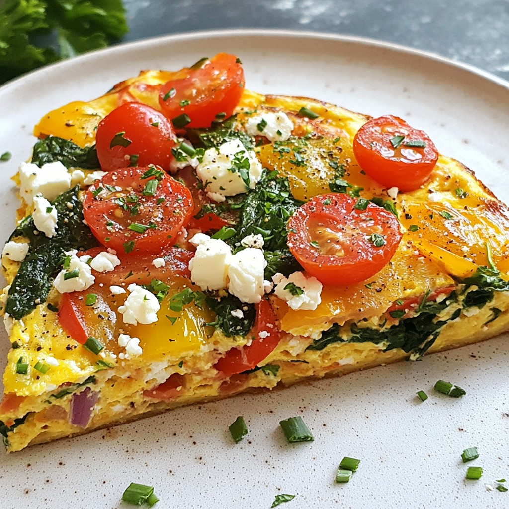 Quick Breakfast Vegetable Frittata with Feta Cheese