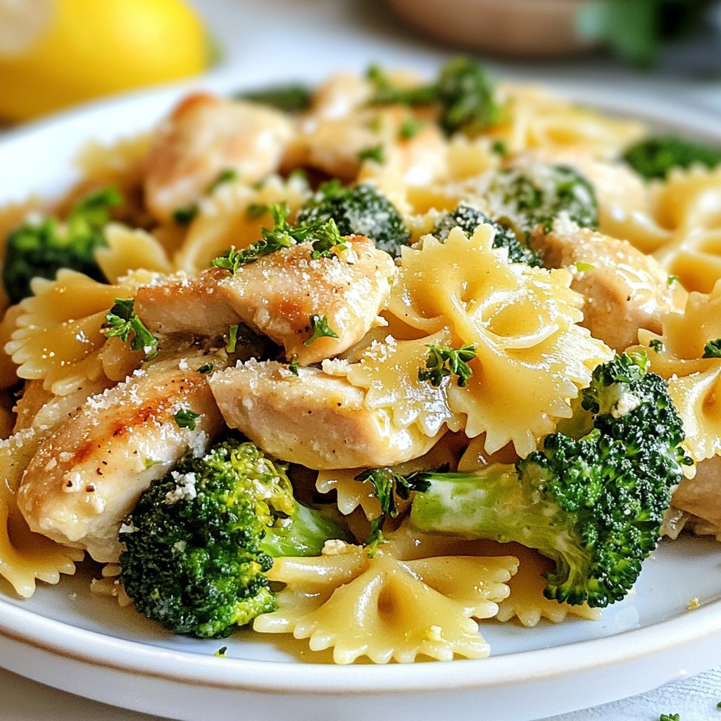 Cowboy Butter Lemon Bowtie Chicken & Broccoli Recipe