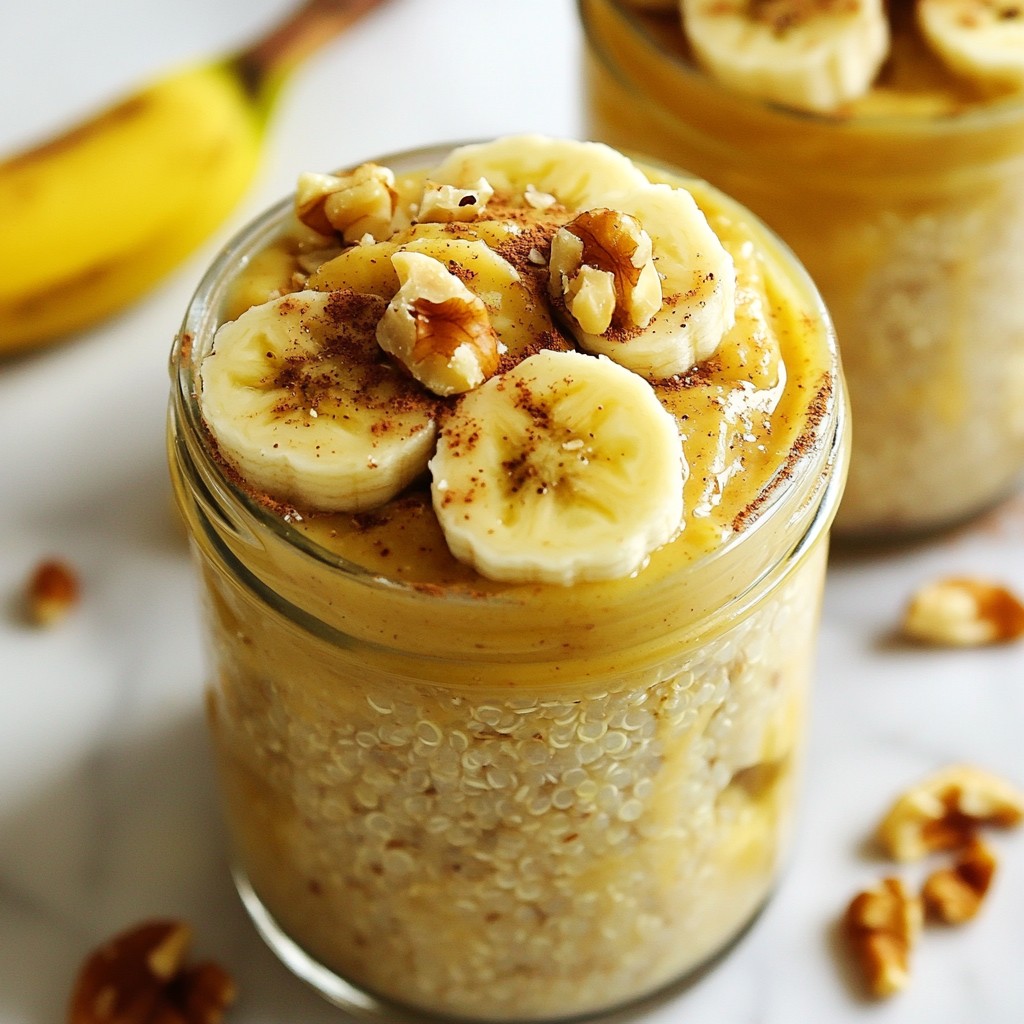 Overnight Breakfast Almond Butter and Banana Quinoa Delight