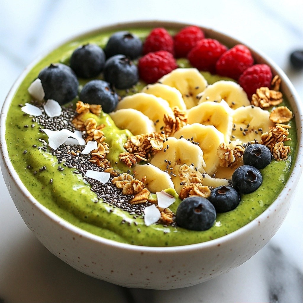 Creamy Breakfast Avocado and Spinach Smoothie Bowl