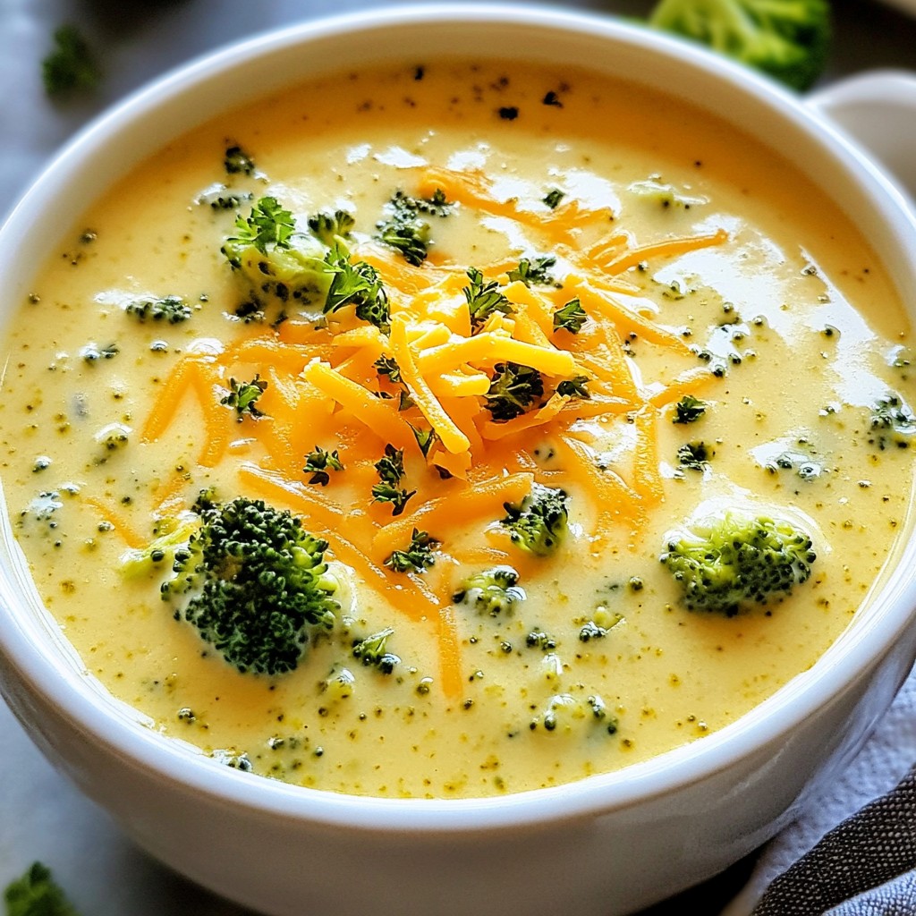 Savory Panera-Style Broccoli Cheddar Soup Recipe