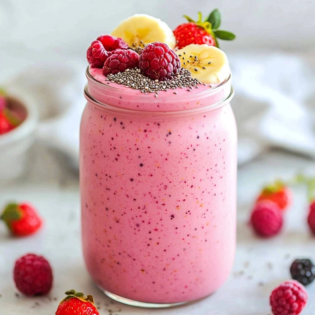 Overnight Breakfast Berry and Oatmeal Smoothie Delight