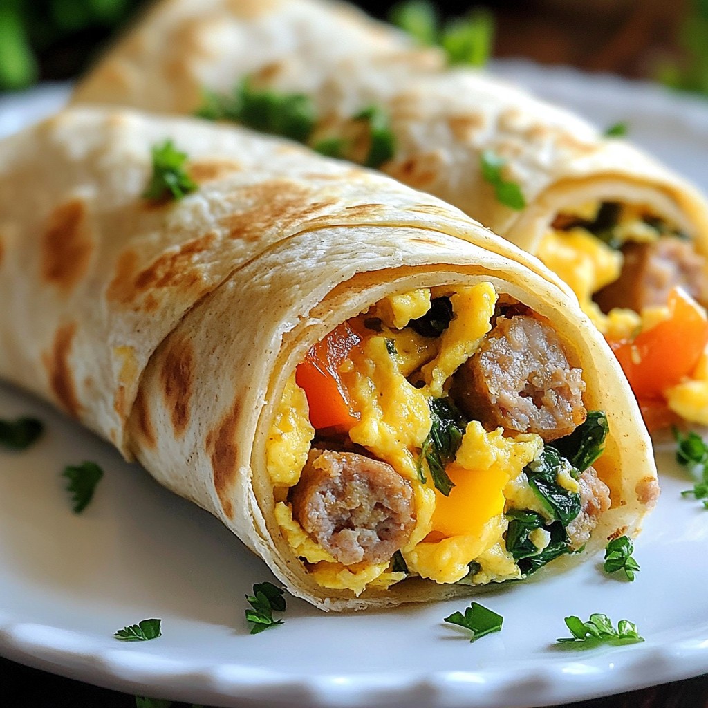 Savory Brunch Turkey Sausage and Egg Wraps Delight
