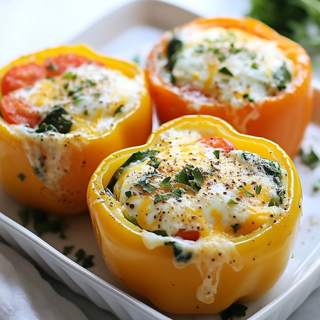 Cheesy Breakfast Bell Pepper and Egg Cups Delight
